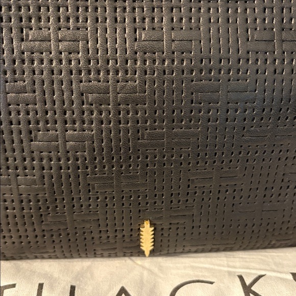 *Thacker Mini Le Bucket Tortoiseshell Ring Double Handle Black Leather Crossbody - Picture 4 of 10